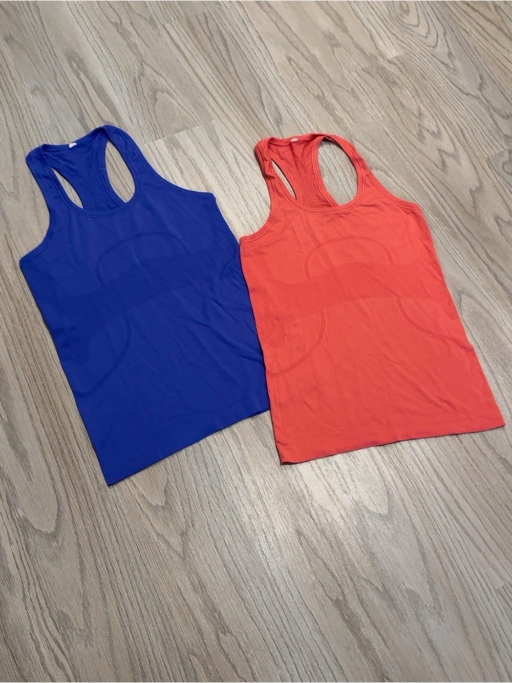 2 Lululemon Future Varsity Tanks Racerback Purple & Orange Size 6